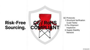 Chaise de pique-nique pliante pour l'extérieur Fauteuil Oxford en acier inoxydable avec dossier et porte-gobelet avec sac de transport - Product Image 4