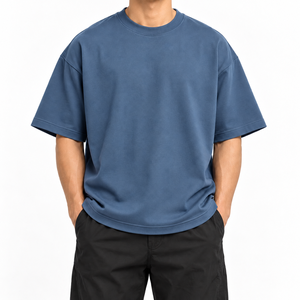 เสื้อยืดโอเวอร์ไซส์ผู้ชายผ้าฝ้าย 100% สีพื้น พิมพ์ลายโลโก้ดิจิทัล น้ำหนัก 180GSM ทรงหลวม สไตล์ฮิปฮอป - Product Image 5