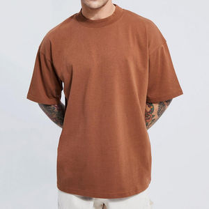 Nouveaux T-shirts Ringer Oversize pour Hommes, Col Contrastant, en Jersey 100% Coton Lourd Uni, avec Marque Privée - Product Image 5