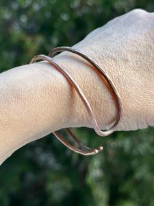 Belladec Handcrafted Wavy <b>Copper</b> Cuff Bracelet Open Adjustable <b>Bangle</b> Classic Minimalist Artisan Jewelry Elegant Gift Women - Product Image 2
