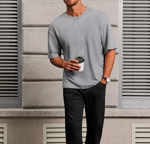 Wholesale Eco-Friendly Breathable Men's Oversized Printed Blank T-Shirt Plain Dyed 400GSM Streetwear Oversize T-Shirts - Product Image 4