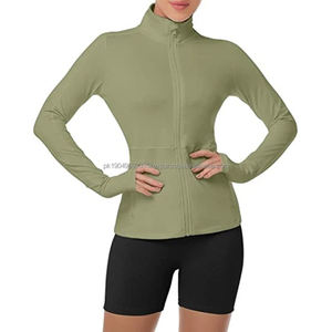Yoga Running Tops Quarter <b>Zip</b> Pullover Exercise T-<b>Shirts</b> <b>with</b> Thumb Holes - Product Image 4