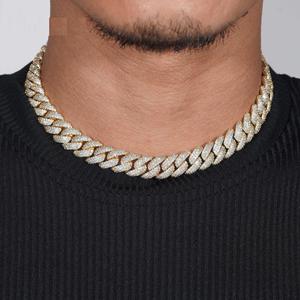 สร้อยคอทองคำแบบ Cuban Link ประดับเพชร VVS Moissanite สุดหรูสำหรับผู้ชาย เครื่องประดับฮิปฮอปสุดโดดเด่น - Product Image 1