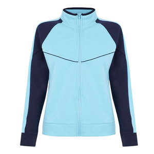 Ensemble de survêtement 2 pièces bleu marine pour femme, coupe ample, manches longues, en molleton décontracté, couleur unie, col montant, haut zippé - Product Image 6