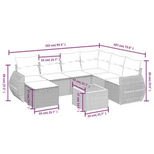 Set Divano da Giardino in Rattan PE Beige con Acciaio Verniciato a Polvere e Legno di Acacia, Arredamento da Esterno di Alta Qualità - Product Image 4