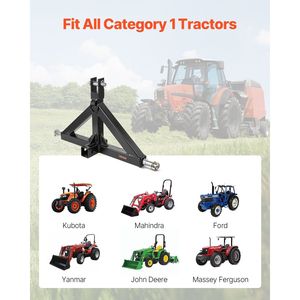 Ricevitore per attacco a 3 punti per impieghi gravosi, capacità 3.000 libbre, attacco rapido, barra di traino per trattore, adattabile a 2 ricevitori - Product Image 2