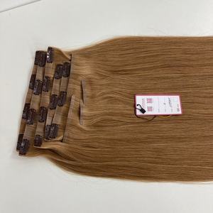 24 pouces vierge Double dessiné Remy cheveux de luxe A +++ couleur noire #8 vietnamien sans couture Clip-In brut naturel bouclé haute visibilité - Product Image 5