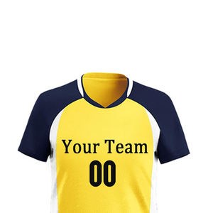 Conjunto de Camiseta de Voleibol Unisex Amarillo Marino, Personalizable con Nombre y Número del Equipo, Sublimada, Transpirable, Sin Mangas, Ajuste Atlético, 100% - Product Image 5