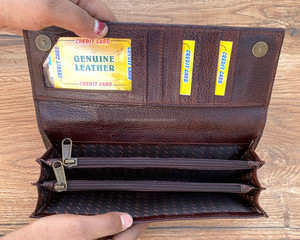 Monedero personalizado con relieve de cocodrilo para mujer, tarjetero, bolso de mano para mujer, cartera larga, carteras de piel de vaca auténtica para mujer - Product Image 5