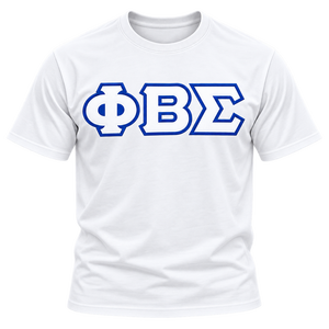 เสื้อยืดแขนสั้นสีขาวสำหรับผู้ชาย Phi Beta Sigma ปักตัวอักษรกรีกสีน้ำเงินเข้ม คอกลม ผ้าฝ้าย สวมใส่สบายๆ สำหรับฤดูร้อน - Product Image 3