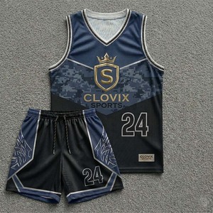 Wholesale Custom Made Clovix Sports Men's Basketball Uniform Sets Breathable 100% Polyester <b>Mesh</b> Jerseys Cheap Sublimated OEM - Product Image 6