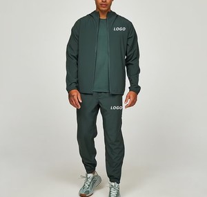 ชุดแจ็คเก็ตกันลมสำหรับวิ่งและเล่นกีฬาฤดูหนาวสำหรับผู้ชาย พิมพ์ลายได้ตามสั่ง ไม่มีแบรนด์ ผ้าฝ้าย 100% สีพื้น ระบายอากาศได้ดี แห้งเร็ว - Product Image 1