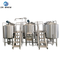 Machine de fabrication de bière artisanale industrielle 500L 1000L 2000L, ensemble complet d'équipement de brasserie en acier inoxydable pour micro-brasserie et pub
