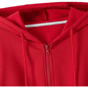 Custom Logo Long Sleeve Crop Top Hoodie Women Embroidery Blank Fleece Wholesale <b>Thick</b> Casual Cotton Cropped Zip up Hoodie Women - Product Image 3