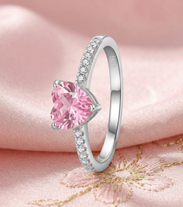 New Arrival Solid <b>925</b> Sterling <b>Silver</b> Rhodium Plated Pink Kunzite 8mm Heart Brilliant Cut Gemstone Prong Setting Third Party - Product Image 4