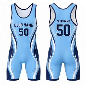 Singlet de Lucha Unisex Personalizado, de Una Pieza, con Estampado por Sublimación, Ajustado, de Secado Rápido, Transpirable y Elástico para Adultos - Product Image 1
