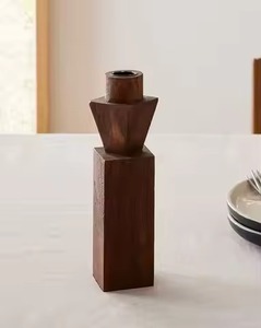 Portavelas de Madera Rústico, Candelabro de Lujo para Mesa de Comedor, Eventos y Decoración del Hogar - Product Image 2
