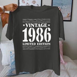 Rétro Vintage 1986 édition limitée pur coton t-shirt femme coupe confort - Product Image 4