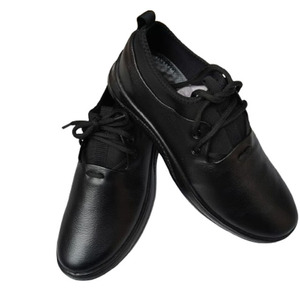 <b>Lightweight</b> Premium Black <b>Men's</b> Casual <b>Shoes</b> Textured Leather Finish Medicated PU Foam Insole Comfortable Durable PU Rubber Sole - Product Image 3