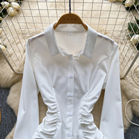 Blusas Elegantes de Manga Larga para Mujer, Camisas Sólidas, Tops Elegantes para Dama, Ropa al por Mayor