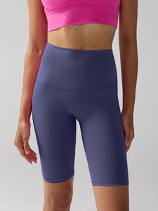 Shorts de sport cycliste taille haute pour femme, moulants, en Spandex/Nylon, froncés, haute élasticité, effet push-up, respirants, confortables pour la course et le yoga - Product Image 3