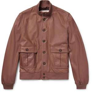 Bomber Style Mens Leather <b>Jacket</b> Good Quality Leather Made Zipper Closure OEM ODM Acceptable <b>Sheepskin</b> Leather <b>Jackets</b> And Coats - Product Image 4