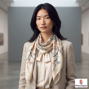 Écharpe Courte Imprimée de Haute Qualité, Service d'Étiquetage Blanc, Fabricant Textile OEM ODM, Produits Textiles Personnalisés, Exportation - Product Image 1