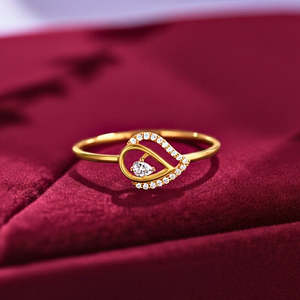 Hallmark Silver Elegant Gold Plated Commitment Ring with Micro Insert and Pave Setting - Product Image 2