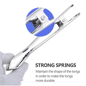 Elegant Stainless Steel Ice <b>Tongs</b> Professional Ice Bucket <b>Serving</b> Tool Premium Beverage Bar Restaurant Kitchen Accessory - Product Image 3