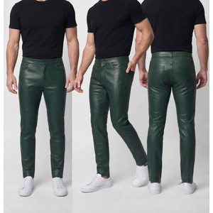 Pantalon Homme en Cuir Véritable Premium Coupe Large Slim Écologique Imperméable Tendance Décontracté Streetwear Personnalisé - Product Image 4