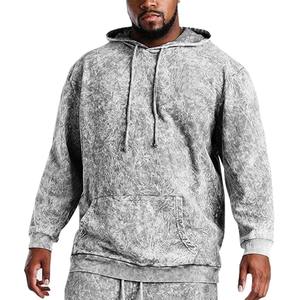 ชุดเสื้อผ้าผู้ชายสำหรับกิจกรรมกลางแจ้ง ชุดวอร์มย้อมสีแบบแอซิดวอช เนื้อผ้านุ่มสบาย ผลิตจากผ้าฝ้าย เหมาะสำหรับใส่ในฤดูหนาว มาพร้อมกางเกงคาร์โก้ ชุดย้อมสีแบบแอซิดวอชสั่งทำพิเศษ - Product Image 2