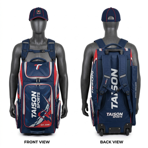 Bolsa de Cricket Premium para Hombre, de Poliéster 900D, Diseño con Paneles en Verde Marrón y Dorado, con Ruedas y Logotipo Personalizado, Bolsa Deportiva - Product Image 5