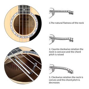 Basso Acustico a 4 Corde Portatile da 39 Pollici Kit Completo con Cavo Premium, Chiave, Tracolla e Plettro Colore Naturale - Product Image 2