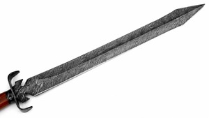 Couteau à pointe de lance en acier Damas fait main, manche en bois, lame droite, qualité industrielle, 24 pouces, lame simple - Product Image 2