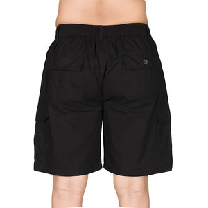 Pantalones Cortos Cargo Azules para Hombre, Cintura Media, Cierre de Botones, Estilo Bermuda Informal con Bolsillos, Tela de Lona 100% Algodón - Product Image 4