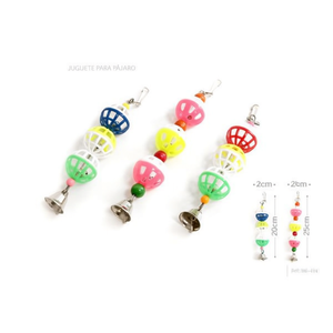 Juguete para pájaros en forma de campana Yommy de 20 cm y 25 cm con cuentas de colores para que los loros jueguen - Product Image 2