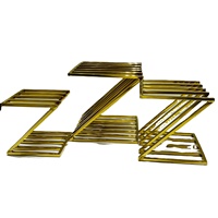 Ensemble de 3 supports décoratifs en métal doré style Z pour buffet, mariage, Ramadan, Diwali, présentoir de style moderne du milieu du siècle