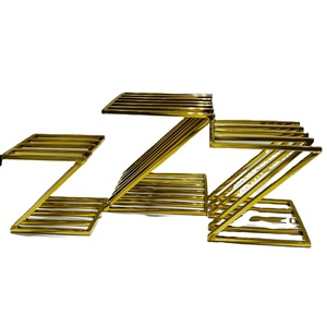 Juego de 3 Soportes Elevadores Decorativos de Metal Dorado Estilo Z, para Buffet, Centro de Mesa para Bodas, Exhibición de Alimentos y Frutas para Hoteles y Catering - Product Image 2