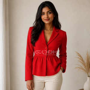 Cosh International Ropa Griega para Mujer, Elegante Abrigo con Dobladillo Peplum, Botón Único, Corte Regular, Manga Larga - Product Image 5