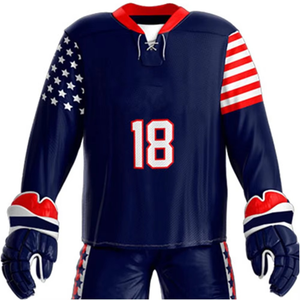 Custom Ice Hockey Uniforms for Professional Teams Sublimated Ice Hockey Jerseys with Custom Logo Printing - Product Image 4