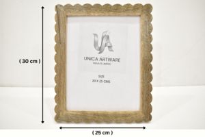 Ensemble de 3 cadres photo rustiques en bois massif sculpté, impression UV, naturels, décoratifs, pour table, maison, bureau, écologiques, durables, rectangulaires - Product Image 3