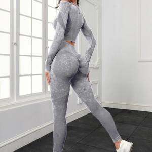 Ensemble de yoga pour femmes : soutien-gorge de sport sexy respirant, legging de yoga taille haute et haut de yoga à manches longues - Product Image 3
