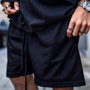 Pantalones Cortos de Baloncesto Personalizados de Poliéster para Hombre, Estilo Hip Hop, Secado Rápido, Malla Bordada, Ropa Deportiva - Product Image 4