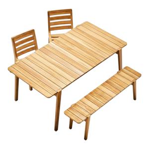 Banco de Madera de Teca Sólida para Exteriores, Resistente a la Intemperie, Asientos de Jardín para Patio y Hotel, Muebles de Banco de Madera Sostenible Modernos - Product Image 6