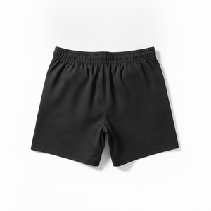 Shorts noirs à taille élastique, couleur unie, style vêtements d'arts martiaux - Product Image 1
