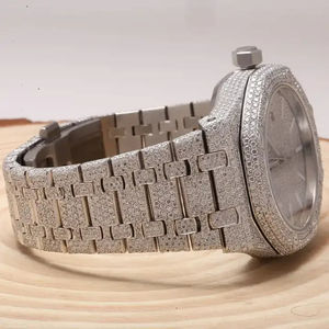 2024 Luxury Unisex Vidhi Jewellery Custom Full Hip Hop Diamond VVS Moissanite <b>Watch</b> with 18mm Antique Alloy Case <b>for</b> Men <b>Women</b> - Product Image 3