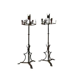 Candelabros de Hierro Forjado Estilo Rústico para Decoración de Hogar, Fiestas y Jardín, Juego de 2 Velas Decorativas Modelo BBCS1000 - Product Image 1