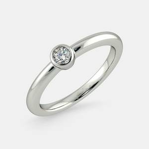 Anillo de Compromiso con Diamante Cultivado en Laboratorio, Corte Mini, para Mujer |   Anillo de Compromiso de Oro Delicado con Certificación IGI |   Elegante Regalo Nupcial - Product Image 2