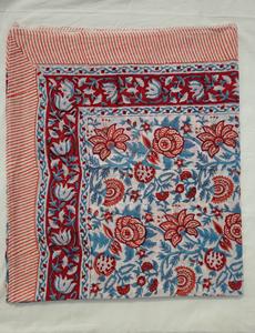 Paréo en coton fait main à motifs floraux pour femme, imprimé au bloc, écharpe de plage, paréo d'été en coton, Saint-Valentin, anniversaire, été - Product Image 2