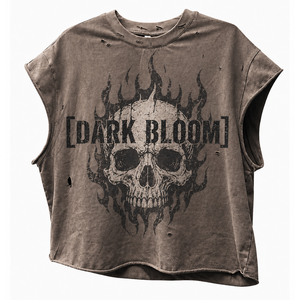 Dopest quality <b>Skull</b> Graphic T <b>Shirt</b> for <b>Men</b> Distressed Washed Streetwear Oversized Casual Tee Dark Gothic Print OEM services - Product Image 1